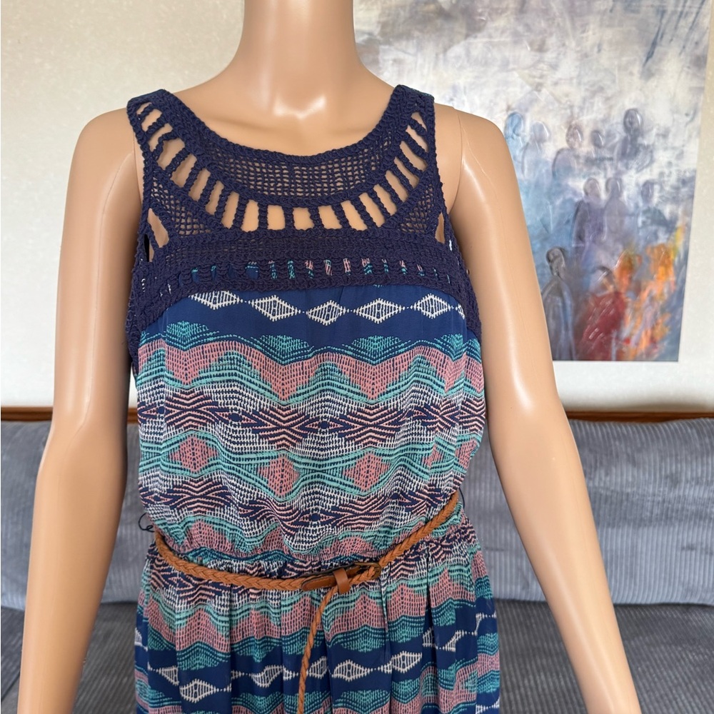 Lily Rose Blue and Pink Maxi Dress - Picture 3 of 15